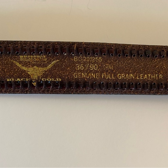 Vintage Resistol Leather Silver Tone Belt 36 Waist 36/90 Brown Full Grain - Picture 4 of 10